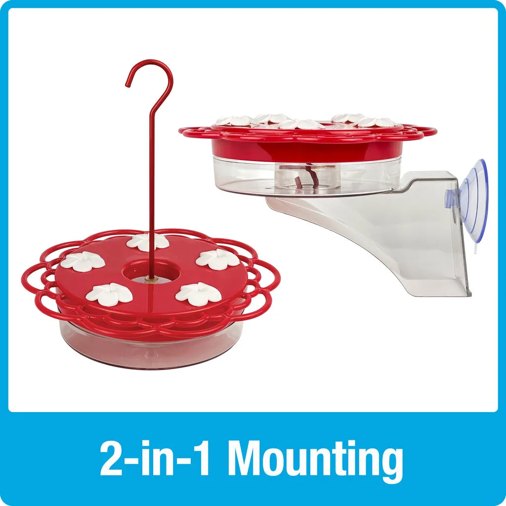 2-in-1 Plastic Dish Hummingbird Feeder
