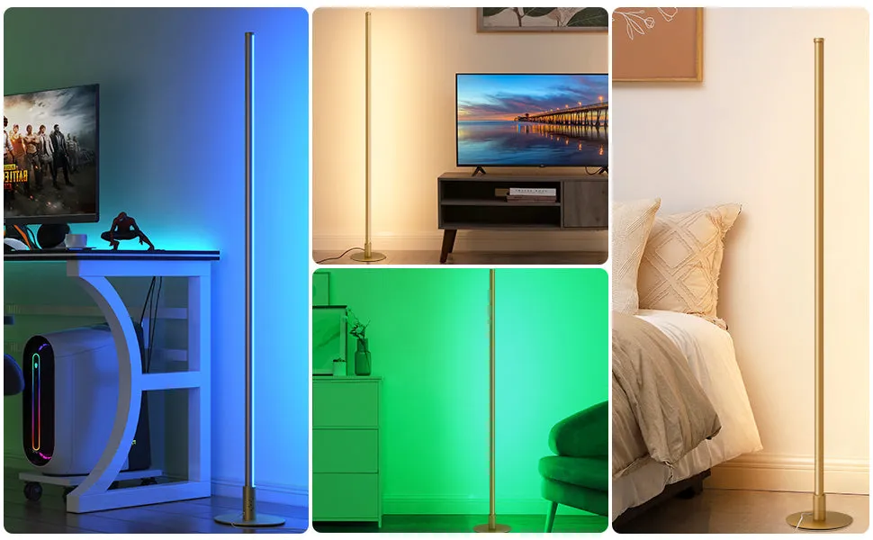 57.5" Dimmable Smart WiFi Floor Lamp with App & Remote Control-HFLG02W