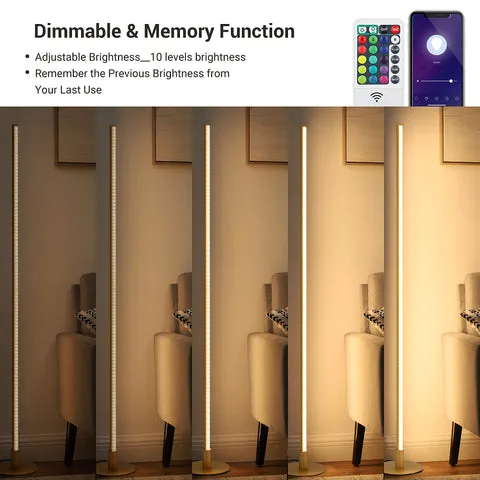 57.5" Dimmable Smart WiFi Floor Lamp with App & Remote Control-HFLG02W