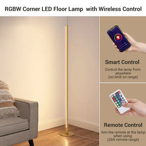 57.5" Dimmable Smart WiFi Floor Lamp with App & Remote Control-HFLG02W