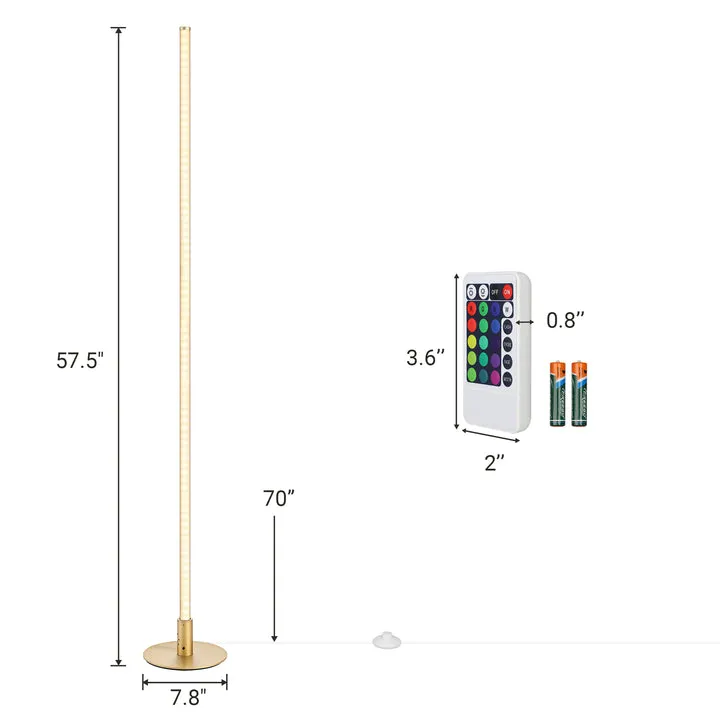57.5" Dimmable Smart WiFi Floor Lamp with App & Remote Control-HFLG02W