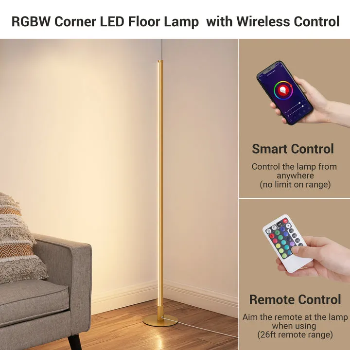 57.5" Dimmable Smart WiFi Floor Lamp with App & Remote Control-HFLG02W