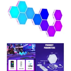 5V Hexagon RGB Wall Lights with Touch Sensitive Modular 10 piece