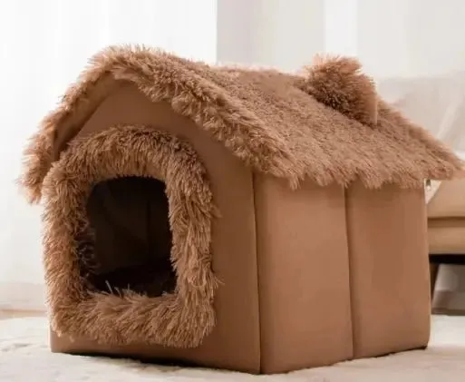 AnniePaw Foldable Winter Dog House - Warm Enclosed Pet Bed
