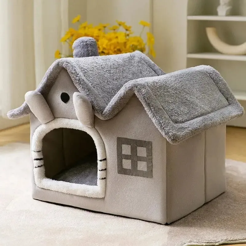 AnniePaw Foldable Winter Dog House - Warm Enclosed Pet Bed