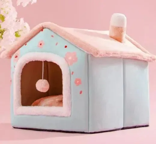 AnniePaw Foldable Winter Dog House - Warm Enclosed Pet Bed