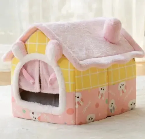 AnniePaw Foldable Winter Dog House - Warm Enclosed Pet Bed