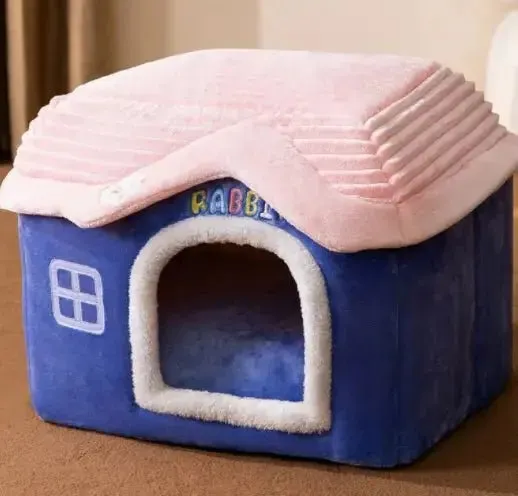 AnniePaw Foldable Winter Dog House - Warm Enclosed Pet Bed