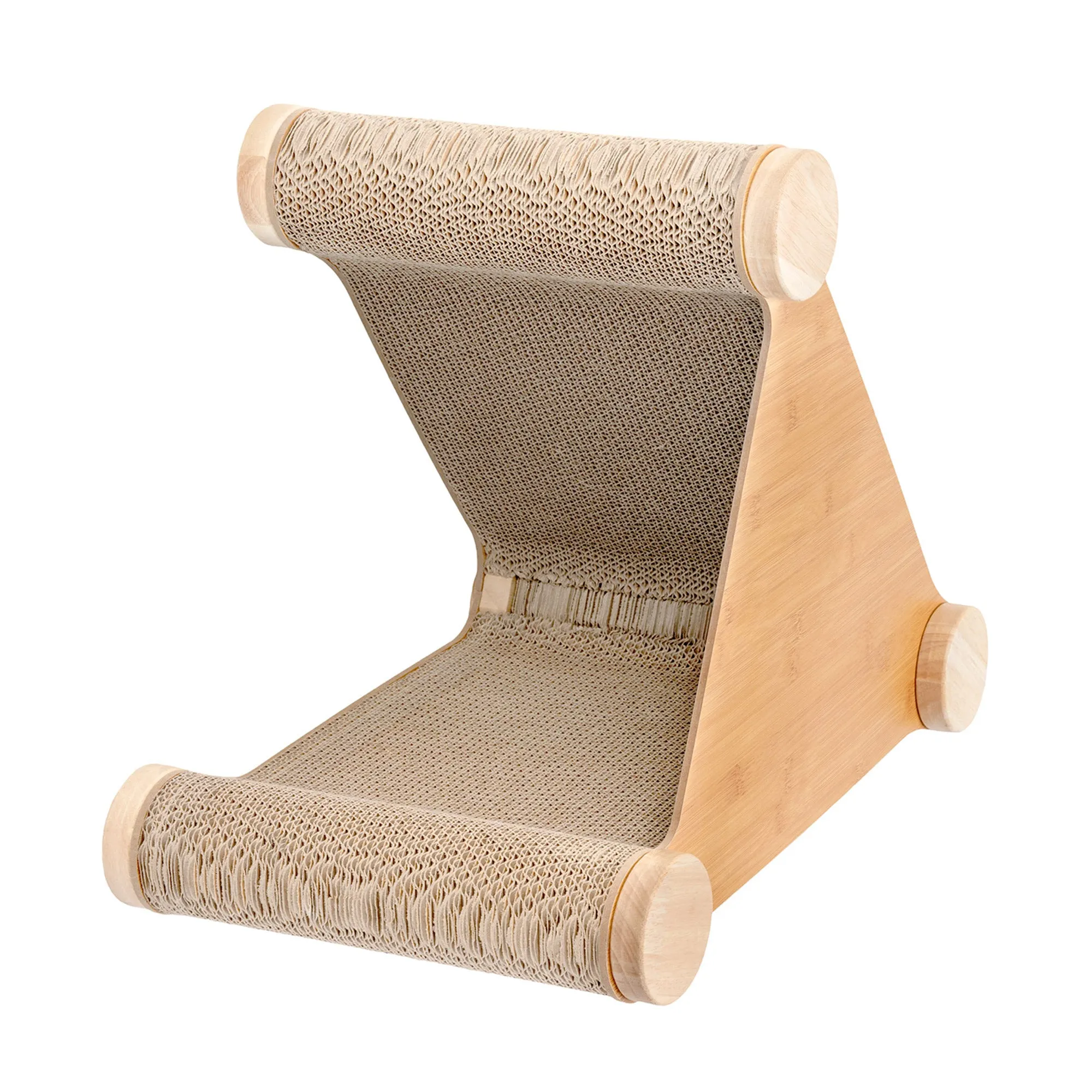 Ascentials by FurHaven Basecamp Cat Hideaway with Milestone Post (19"), Wall-Mounted Corrugated Cardboard Scratcher