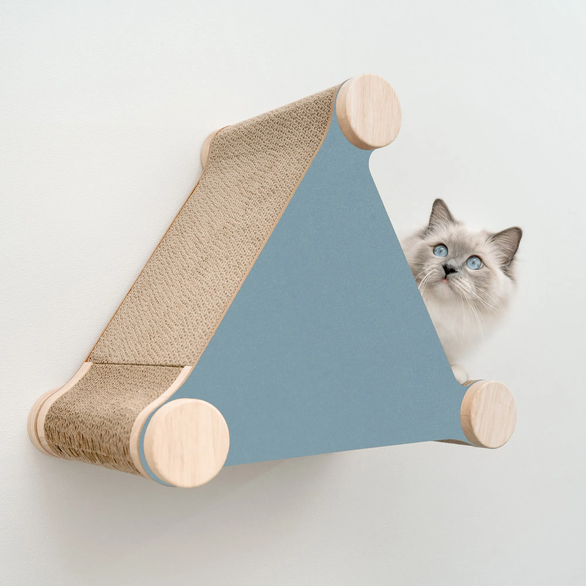 Ascentials by FurHaven Basecamp Cat Hideaway with Milestone Post (19"), Wall-Mounted Corrugated Cardboard Scratcher