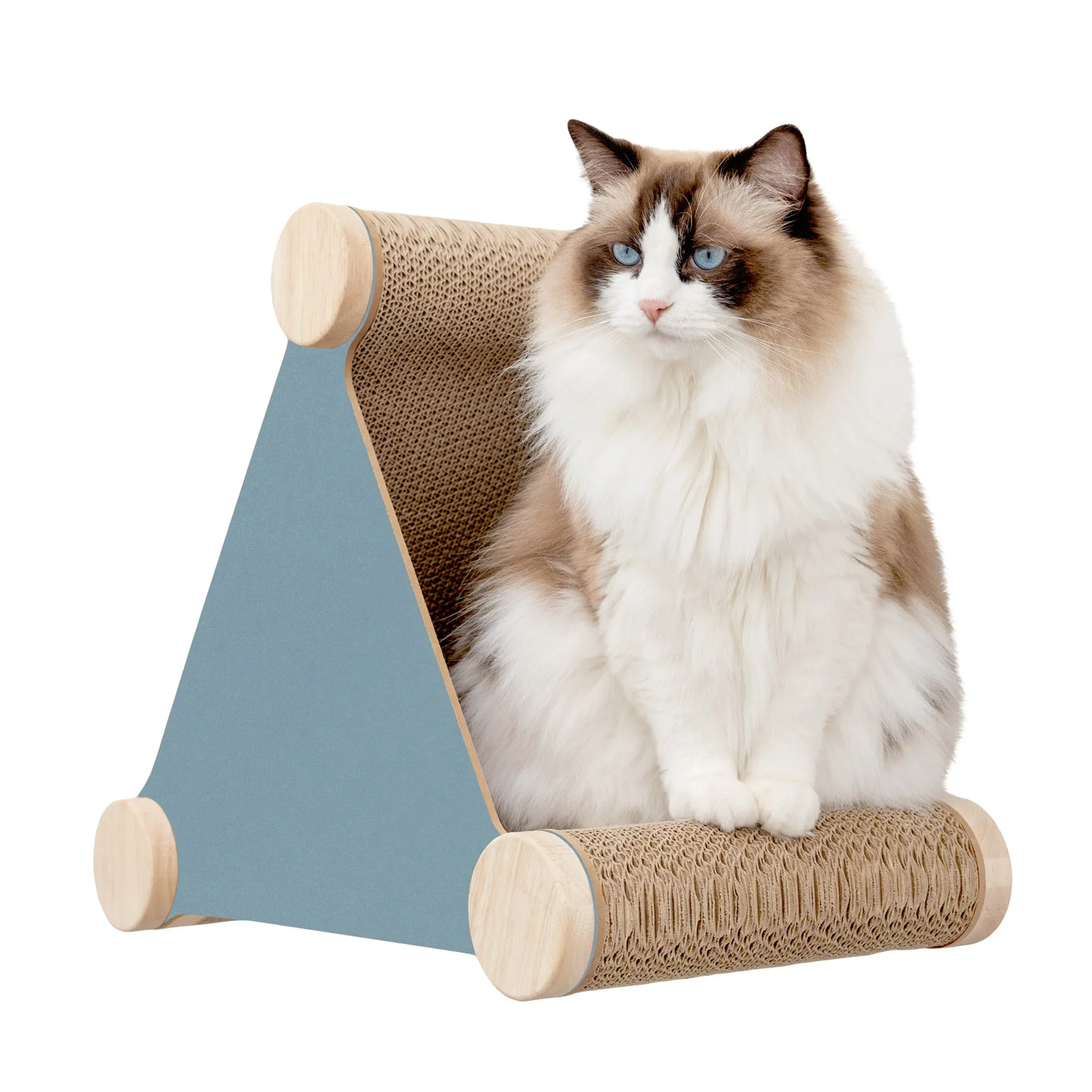 Ascentials by FurHaven Basecamp Cat Hideaway with Milestone Post (19"), Wall-Mounted Corrugated Cardboard Scratcher