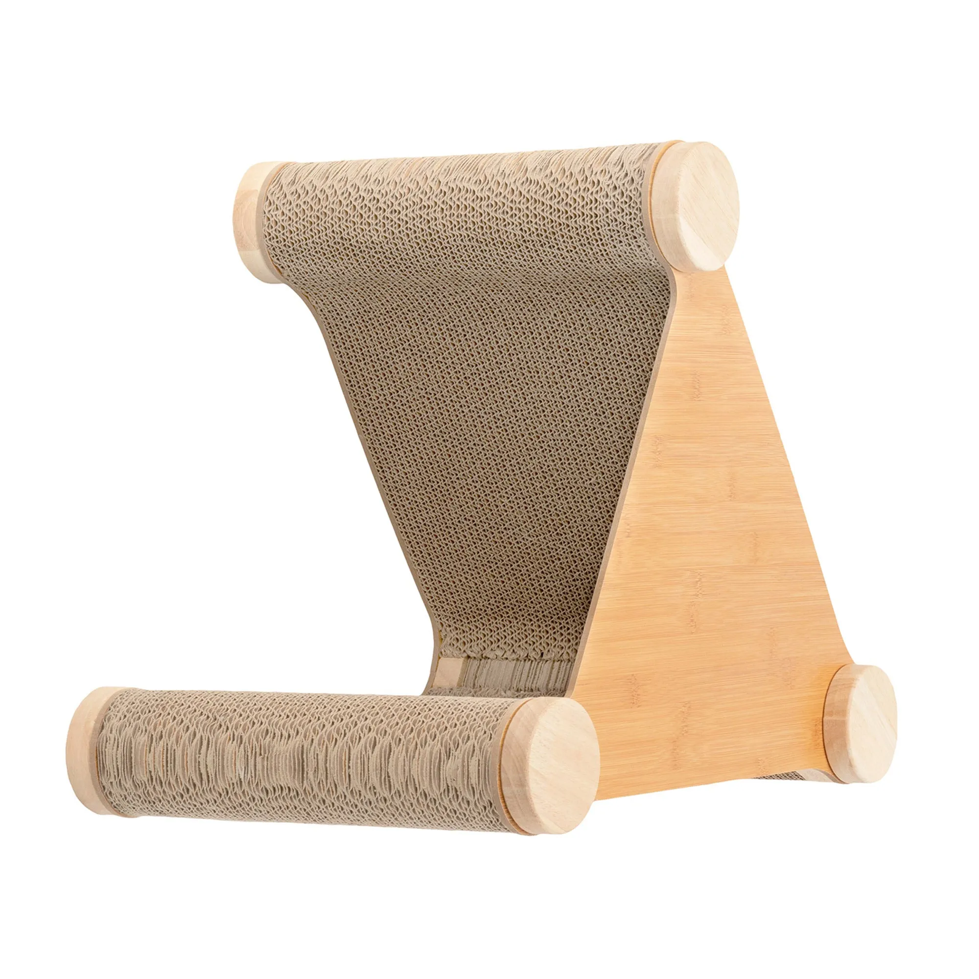 Ascentials by FurHaven Basecamp Cat Hideaway with Milestone Post (19"), Wall-Mounted Corrugated Cardboard Scratcher