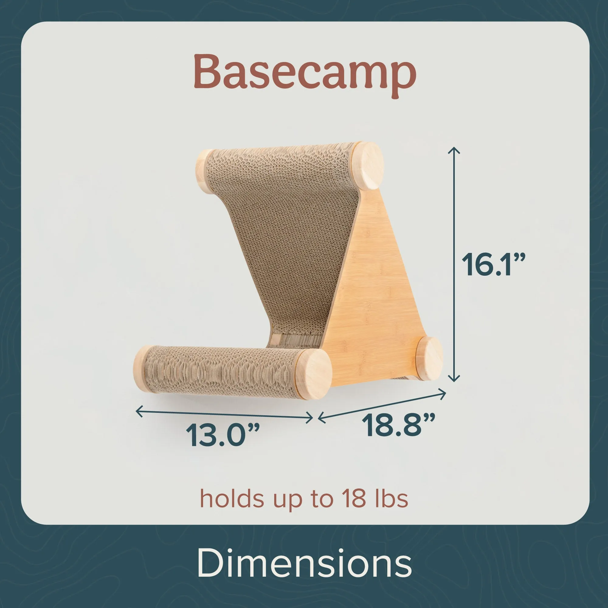 Ascentials by FurHaven Basecamp Cat Hideaway with Milestone Post (19"), Wall-Mounted Corrugated Cardboard Scratcher