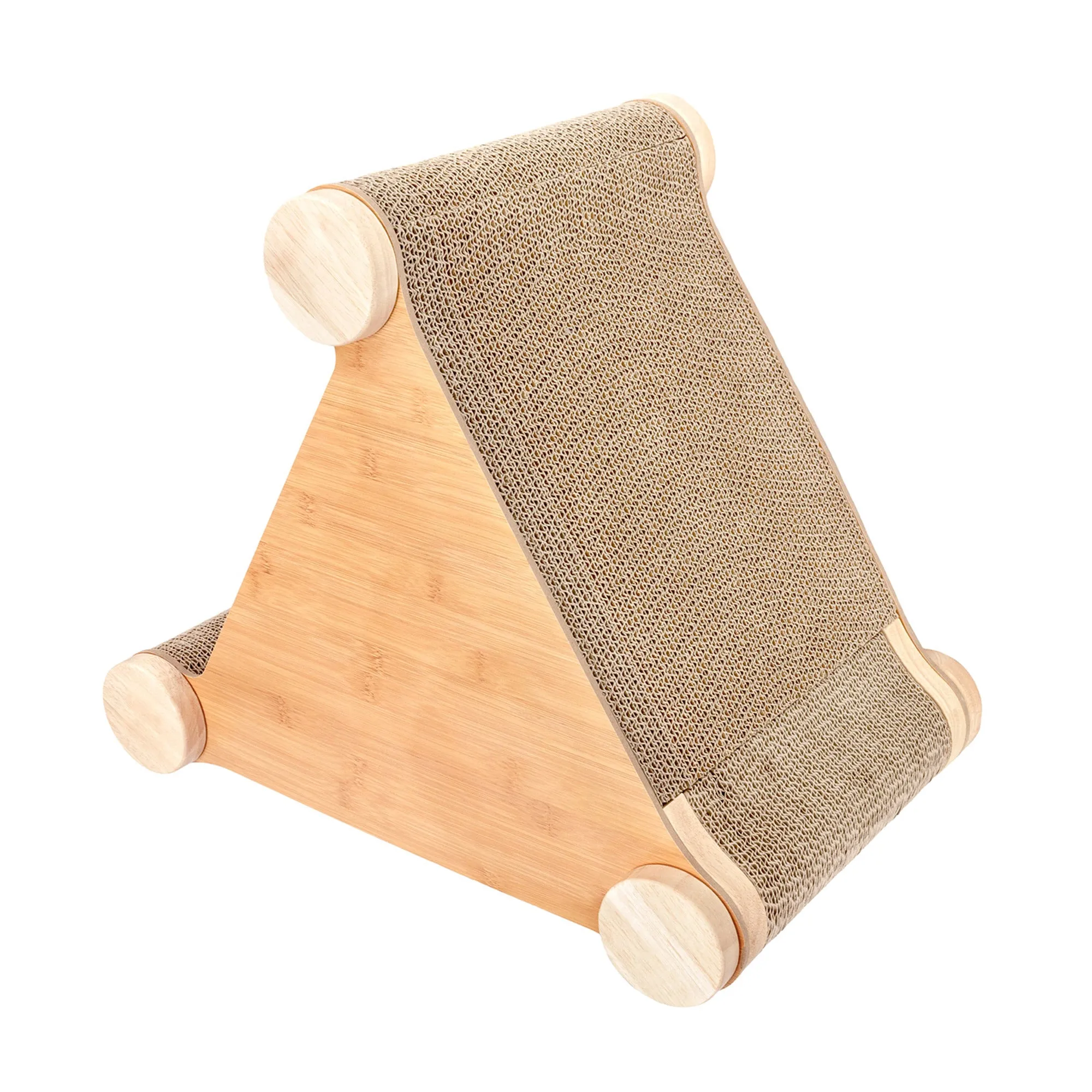 Ascentials by FurHaven Basecamp Cat Hideaway with Milestone Post (19"), Wall-Mounted Corrugated Cardboard Scratcher