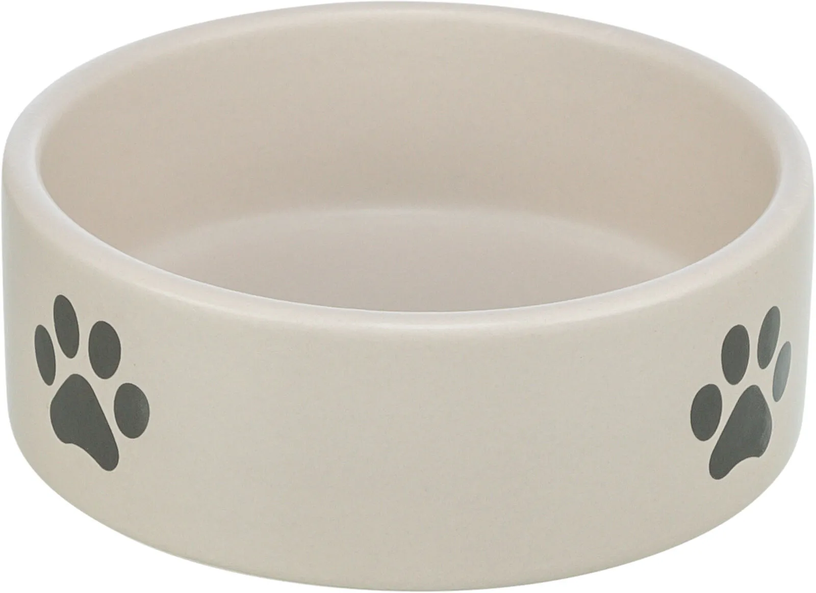 Bowl, paw motif, ceramic, 1.4 l/diam 20 cm, light grey/grey