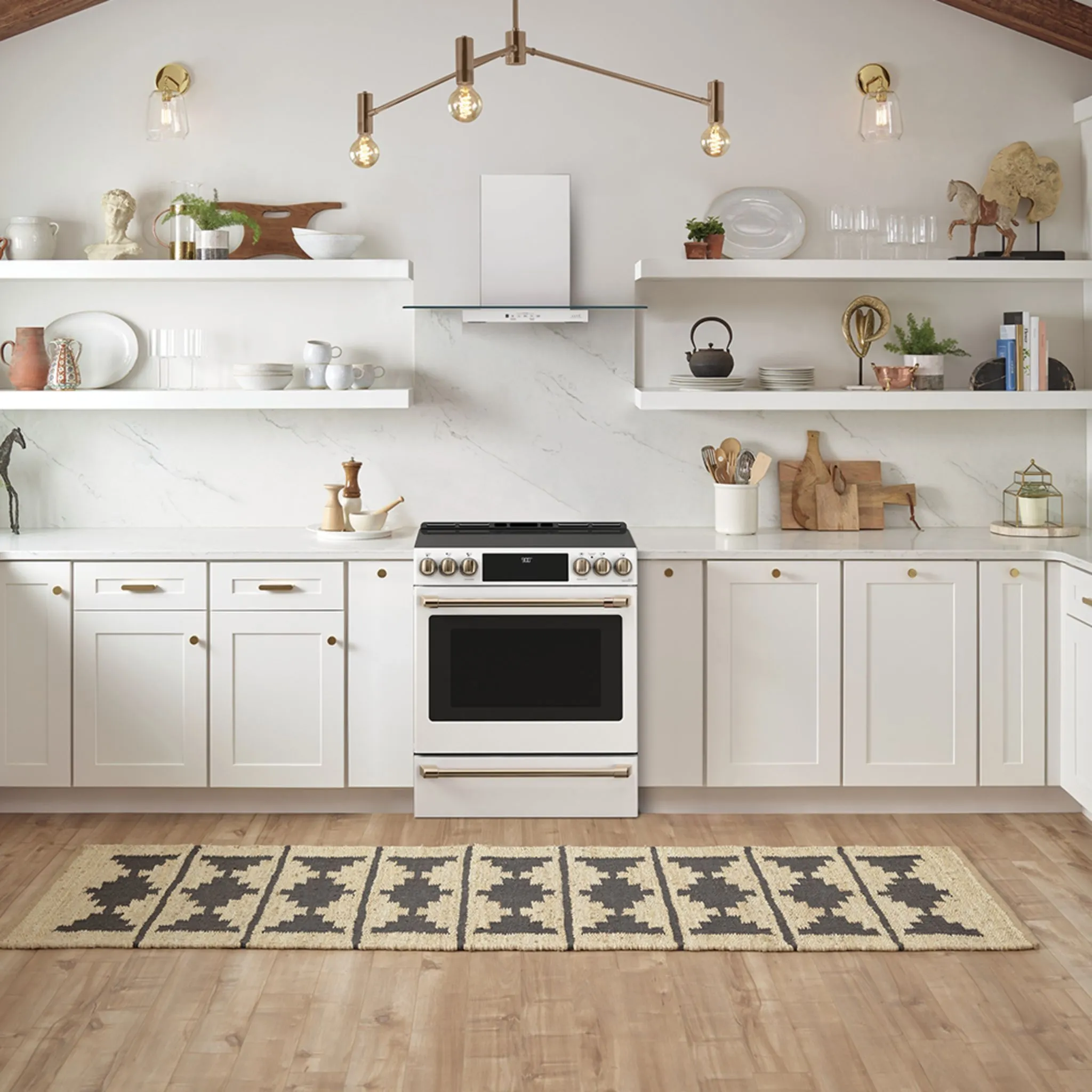 Café 30'' Induction Range with Warming Drawer and No-Preheat Air Fry Matte White - CCHS900P4MW2