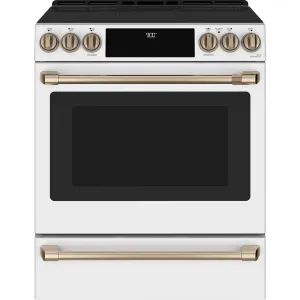 Café 30'' Induction Range with Warming Drawer and No-Preheat Air Fry Matte White - CCHS900P4MW2