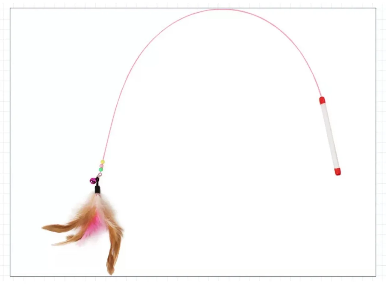 Cat Toy Feather Teaser with Mini Bell