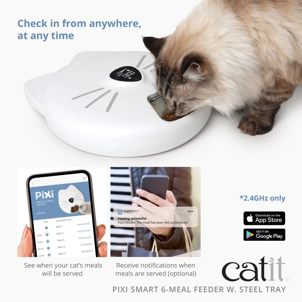 Catit PIXI Smart 6-Meal Feeder with Stainless Steel Tray