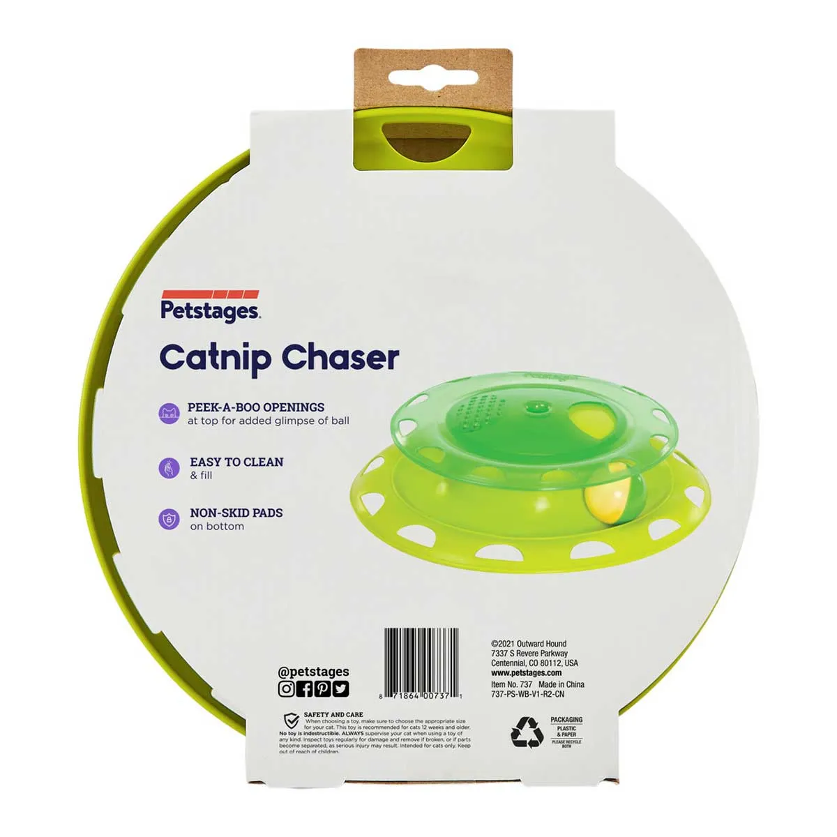 Catnip Chase Track Cat Toy in Green