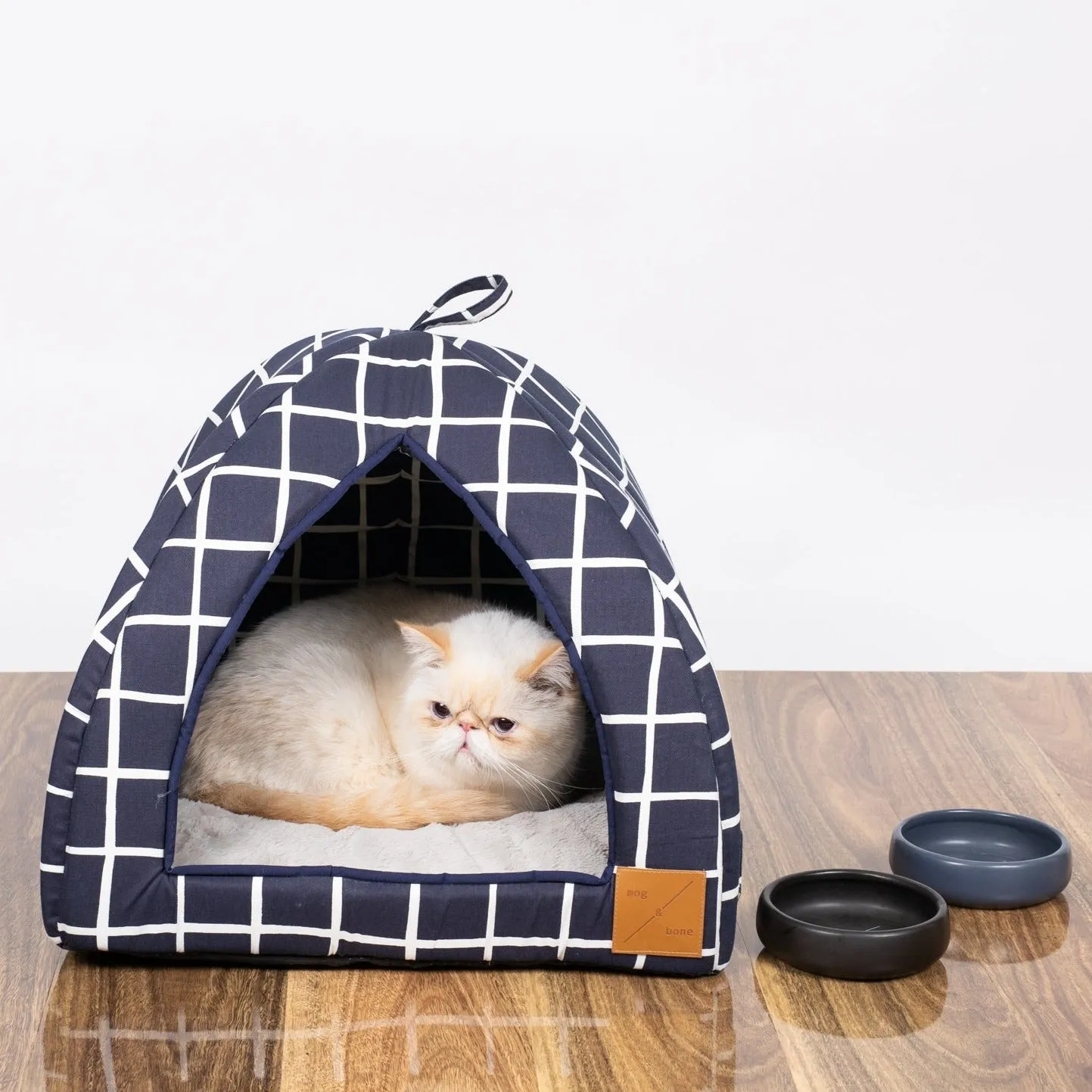Ceramic Handmade Cat Bowl - Navy