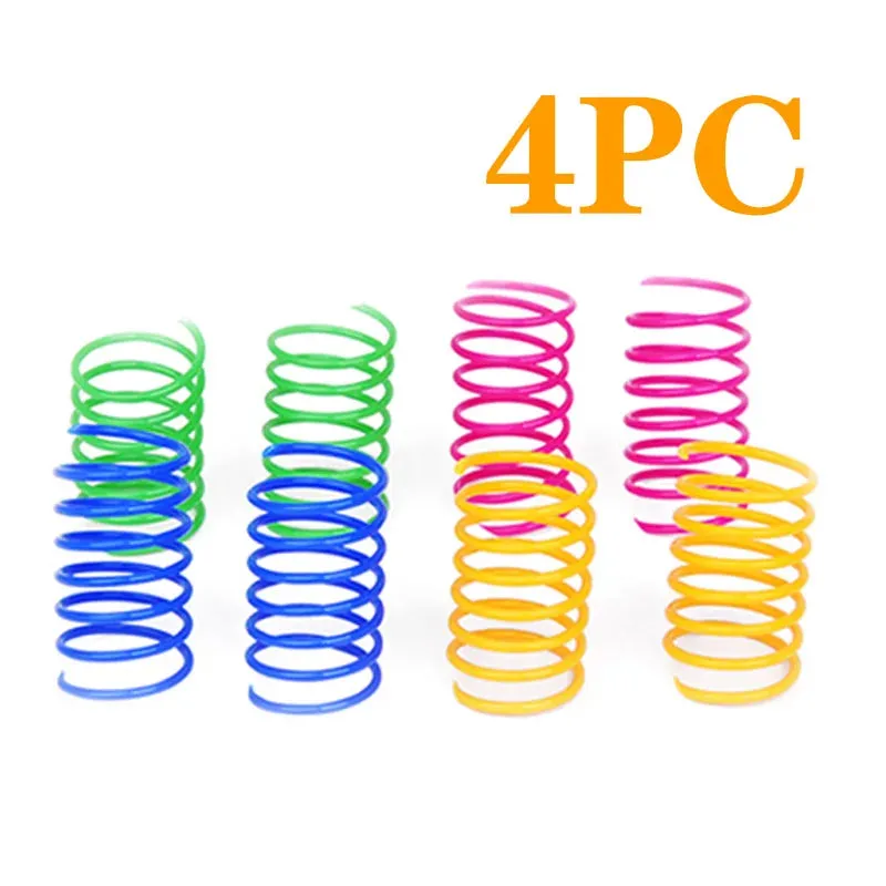 Colorful Plastic Spiral Spring Cat Toys - Interactive Bouncing Pet Play Accessories