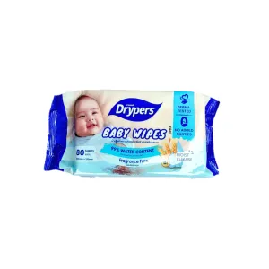 Drypers Baby Wipes Oat Fragrance Free 80s