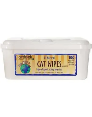 Earthbath HypoAllergenic Fragrance Free Cat Grooming Wipes ( 100 towels )