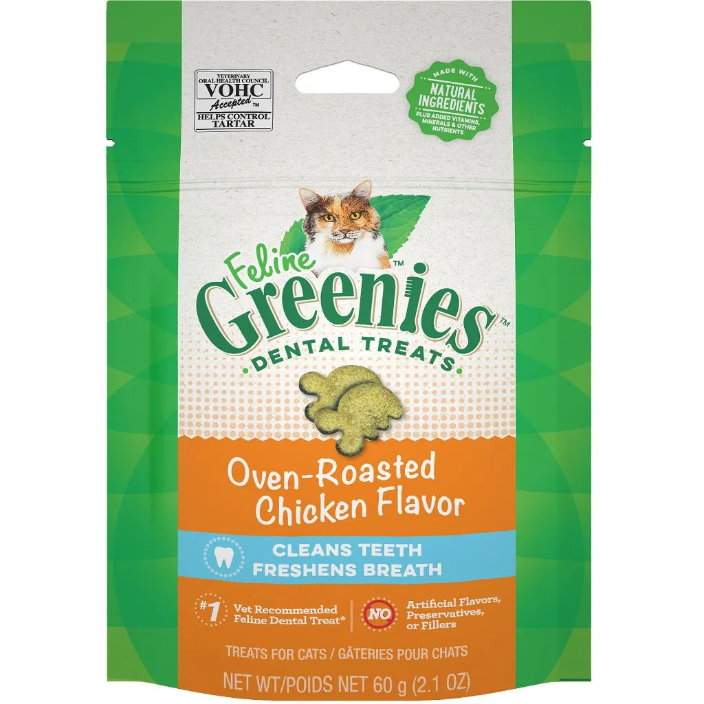 Feline Greenies Dental Treats Oven Roasted Chicken Flavor