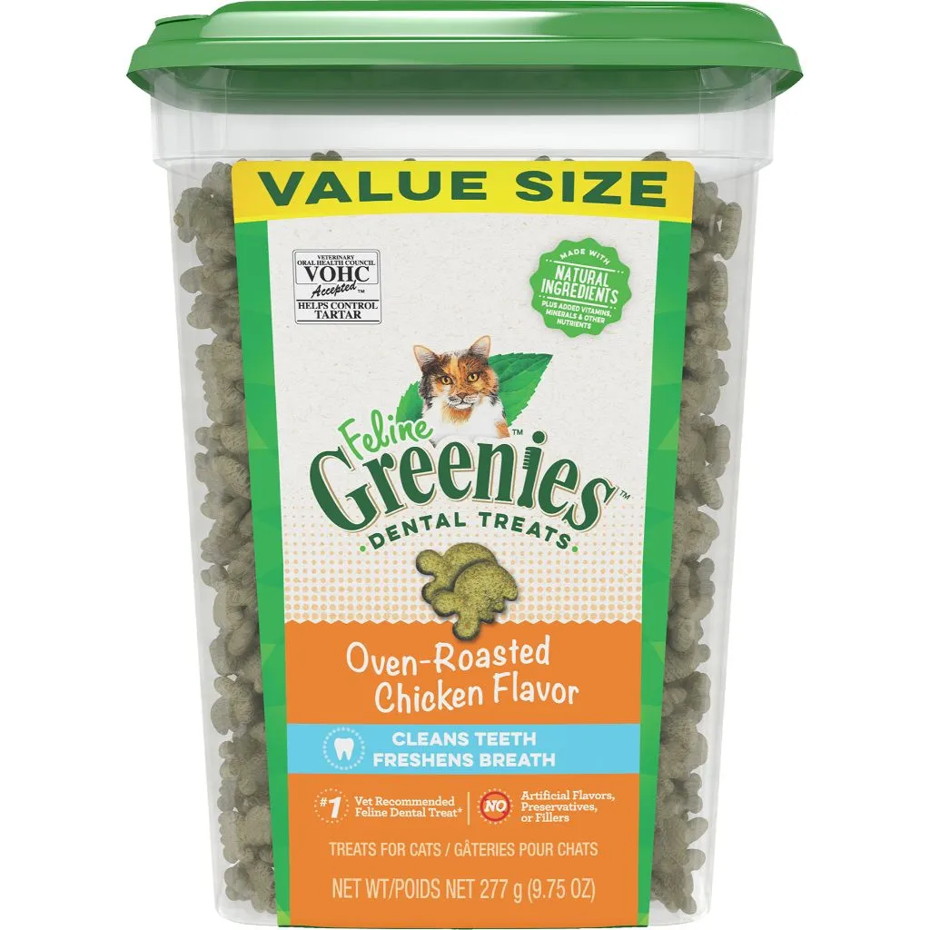 Feline Greenies Dental Treats Oven Roasted Chicken Flavor