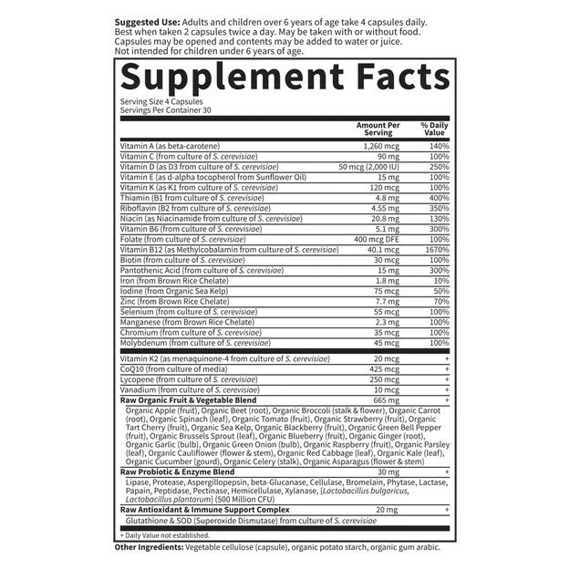 Garden Of Life Vitamin Code Raw Family Vegetable Capsules
