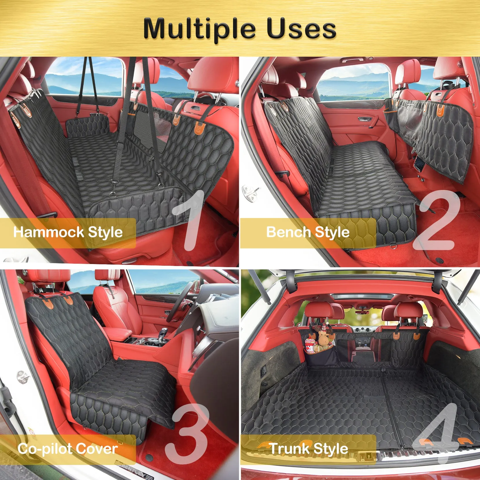 GD093 4-in-1 Dog Car Seat Cover