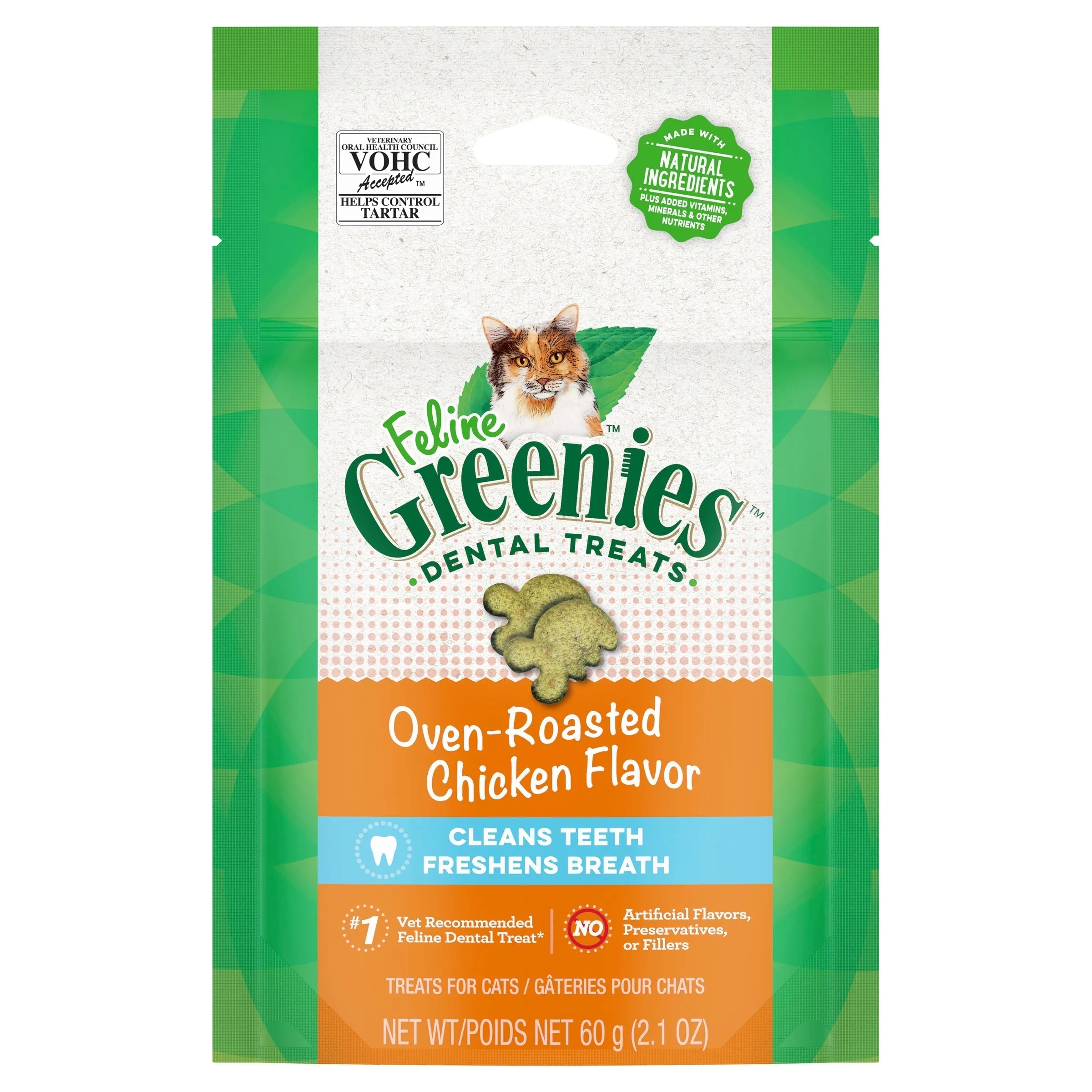 Greenies Cat Dental Treats Oven Roasted Chicken 60g^^^
