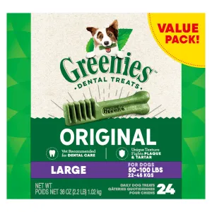 Greenies Dog Dental Treats Large, Original 36 oz, 24 ct