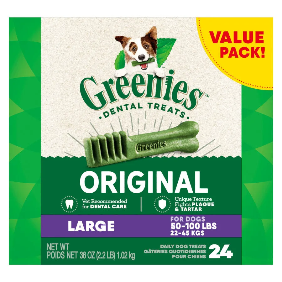 Greenies Dog Dental Treats Large, Original 36 oz, 24 ct