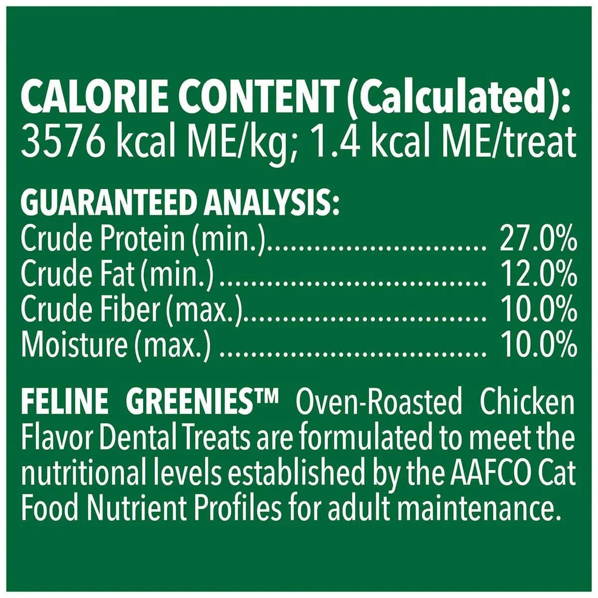 Greenies Oven Roasted Chicken Feline Cat Dental Treats