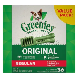 GREENIES Regular Original Natural Dog Dental Care Chews Oral Health Dog Treats