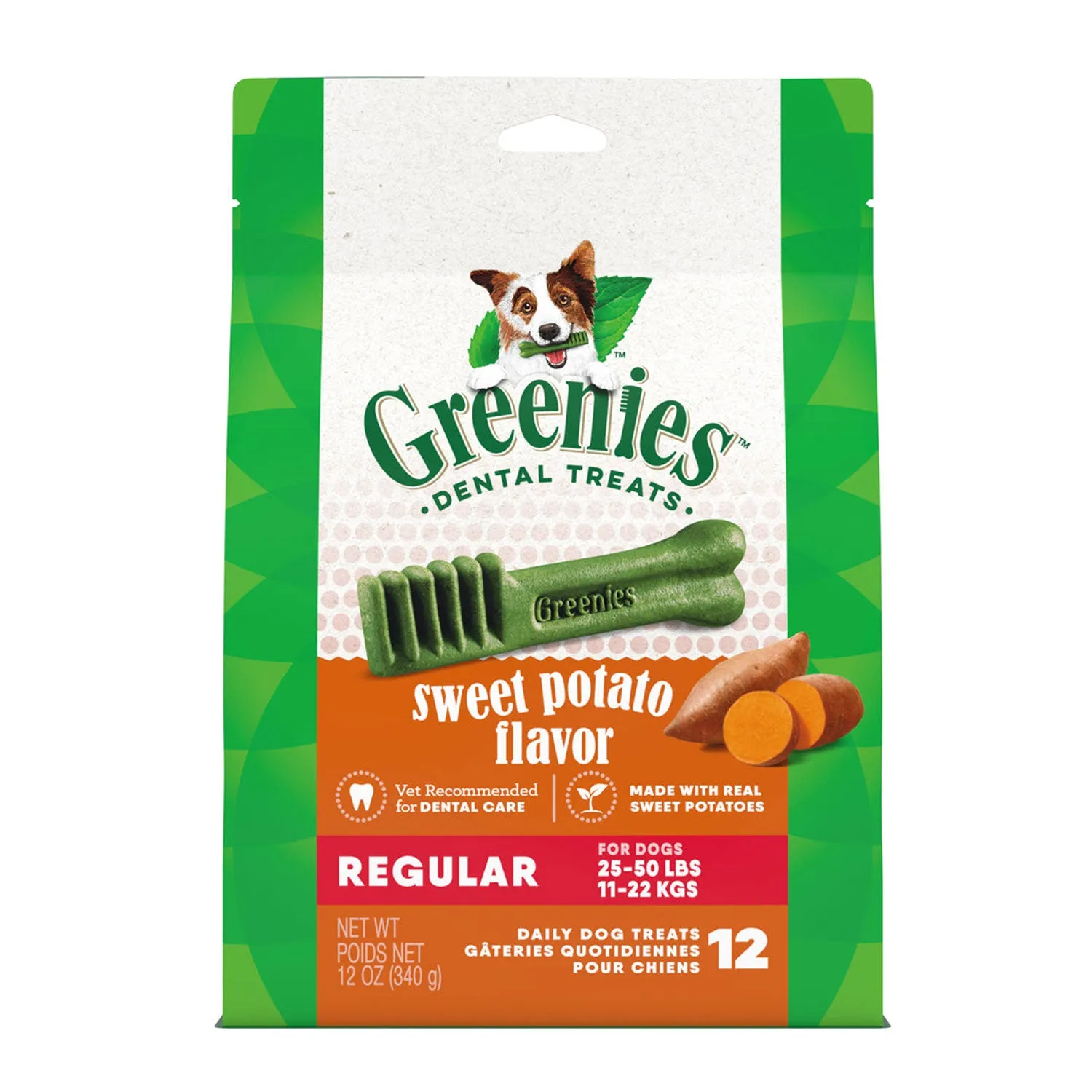 Greenies Sweet Potato Regular Dental Dog Treat 340g