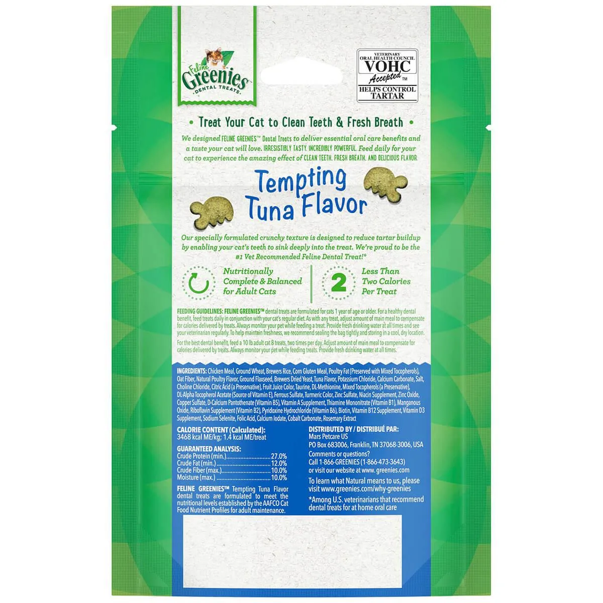 Greenies Tempting Tuna Feline Cat Dental Treats