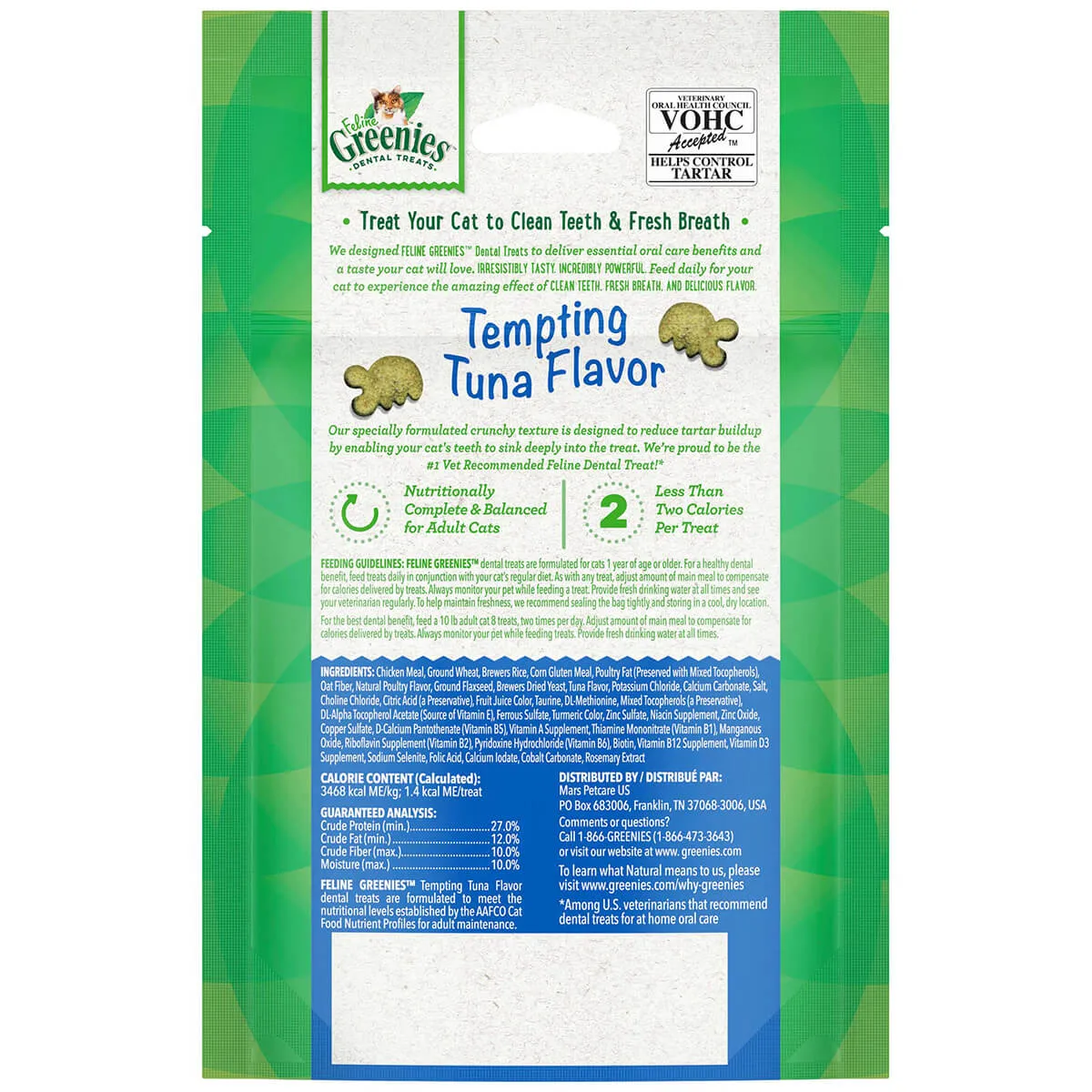 Greenies Tempting Tuna Feline Cat Dental Treats