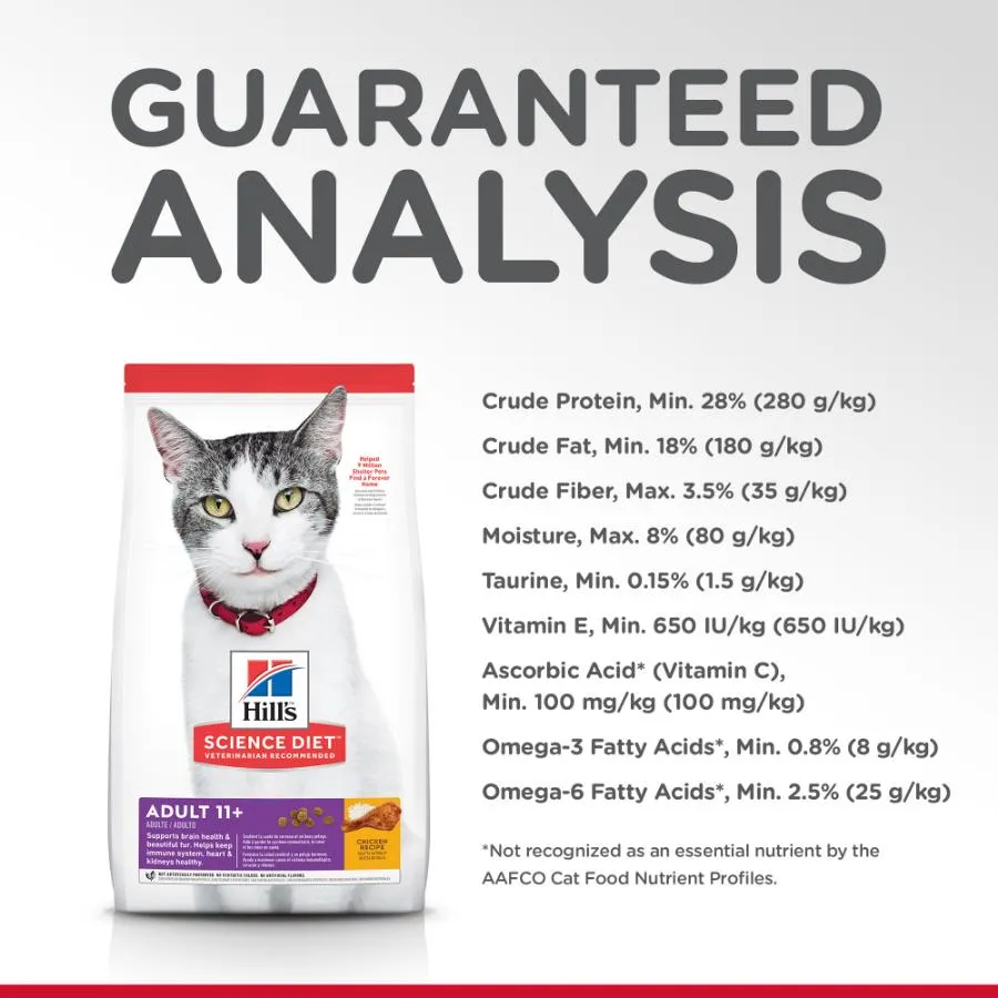 Hills Science Diet Adult 11 Plus Senior Dry Cat Food