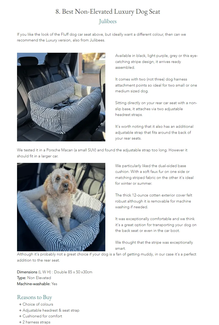 Julibee Large Dog Car Seat Bed