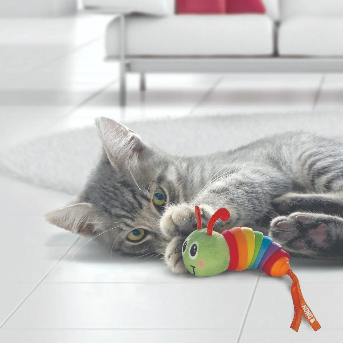 Kong Bat-a-Bout Clackz Caterpillar Cat Toy