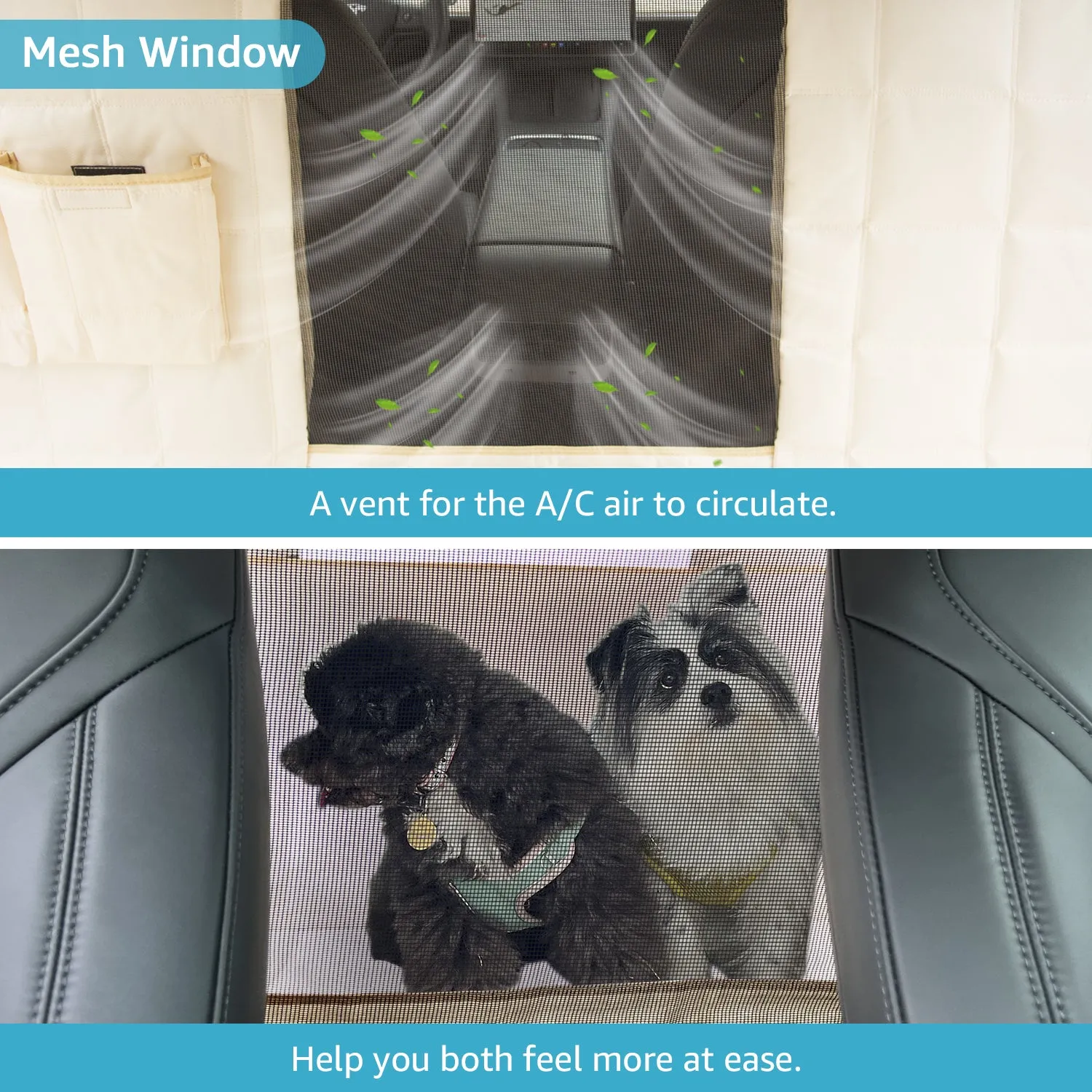 Lassie Dog Car Hammock for 2020-2024 Tesla Model Y/2018-2024 Model 3,Dog Car Seat Cover for Back Seat with 4 Headrests, 100% Waterproof Car Seat Protector for Dogs