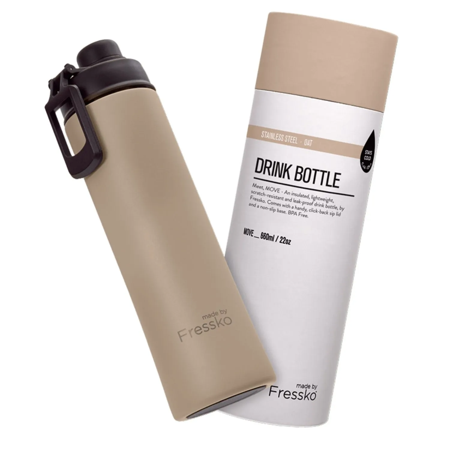 Made By Fressko Move 22oz Insulated Stainless Steel Drink Bottle