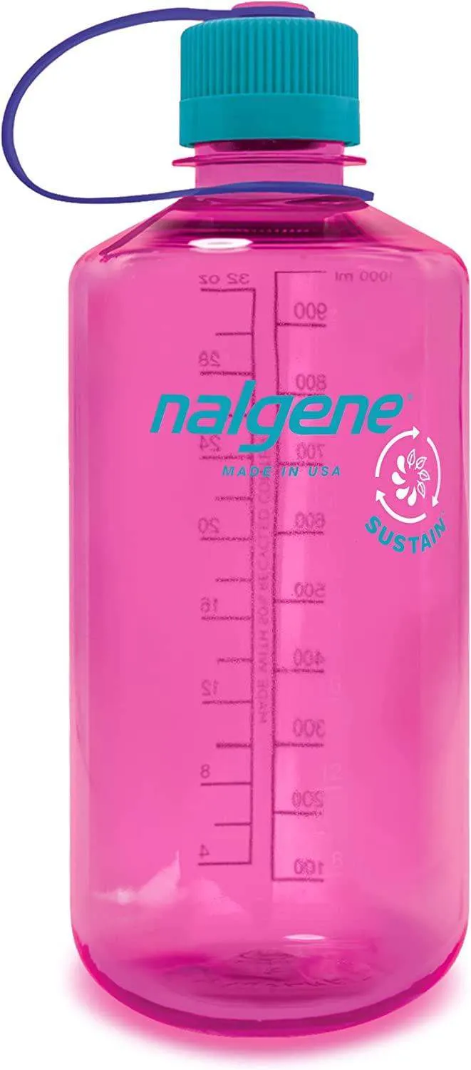 Nalgene Narrow Mouth 32oz Tritan Plastic Water Bottle, 32 Ounce