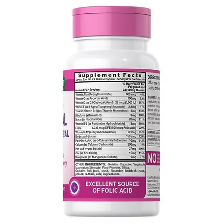 Nature's Truth Prenatal Vitamin & Mineral Formula 60 Capsules