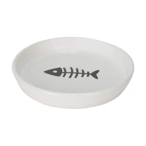 Oscar Classic Round Cat Dish - White