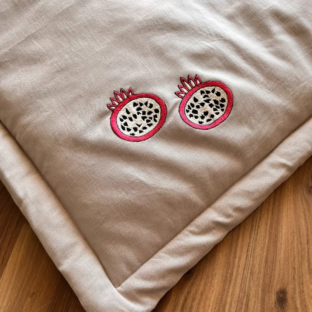 PoochMate Linen Pomegranates Dog Mat