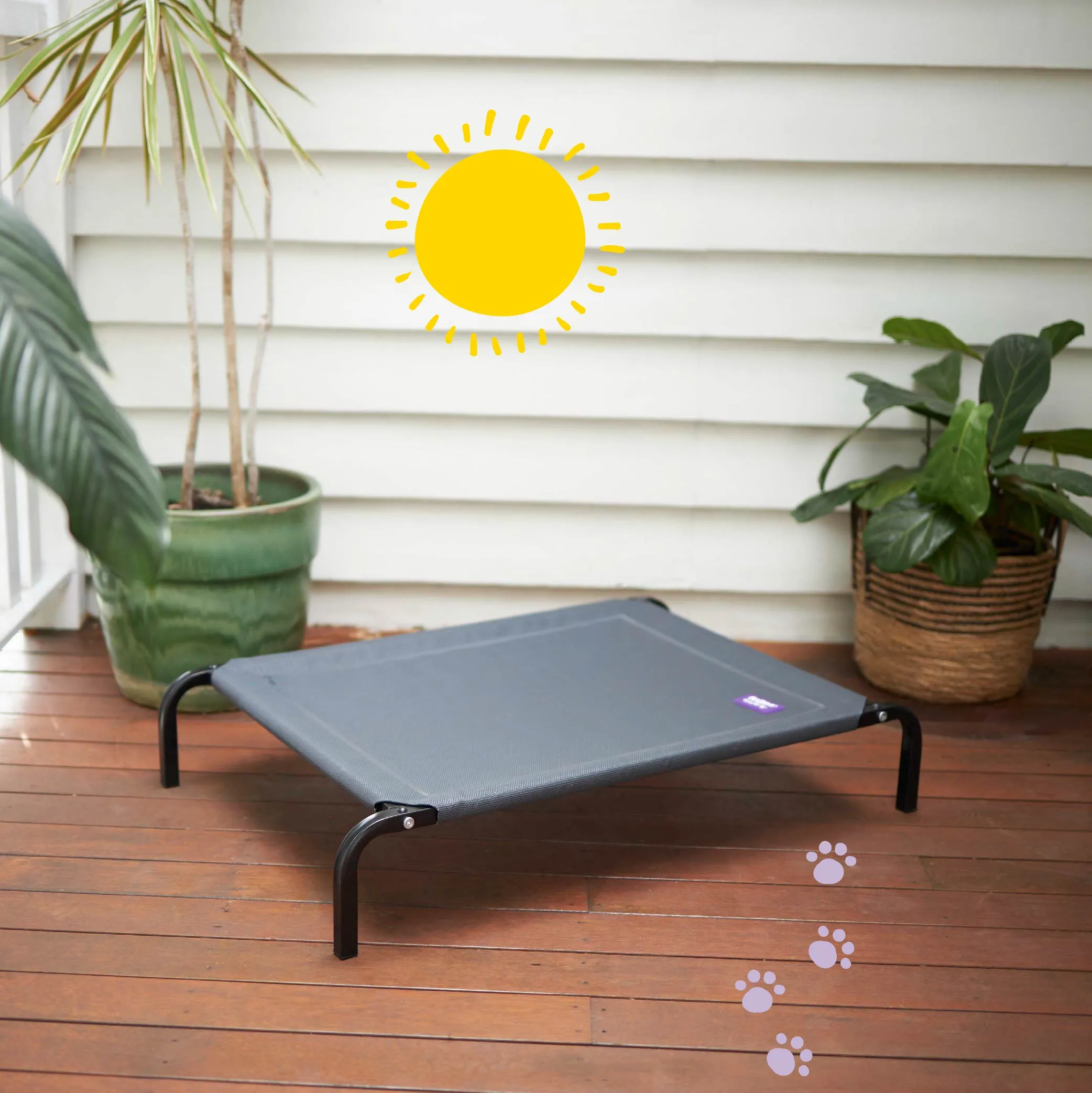 Premium Outdoor Dog Bed - Charcoal